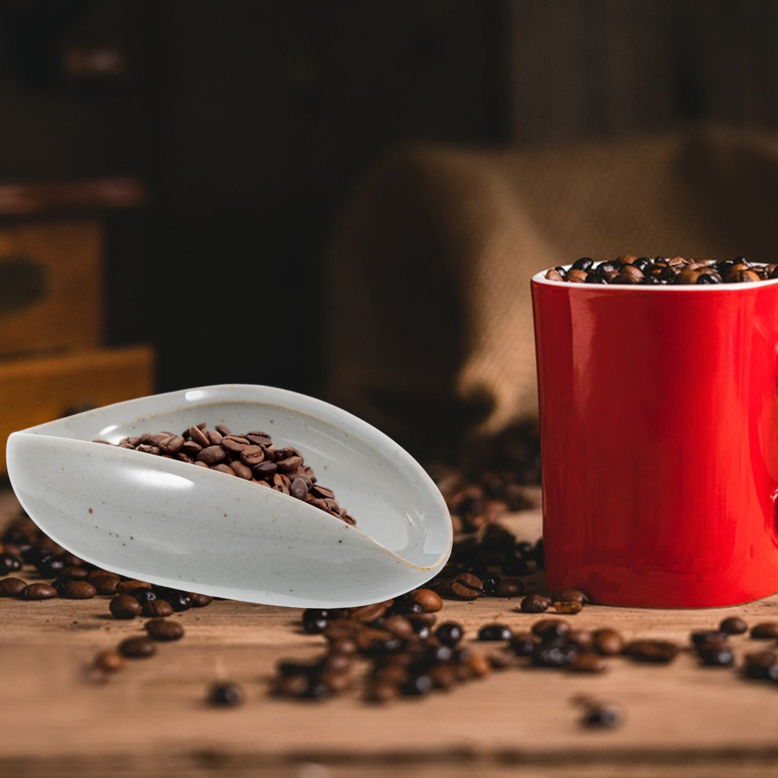 Coffee Tea And Bean Leaf - Bandeja Dosificadora de Granos de Café