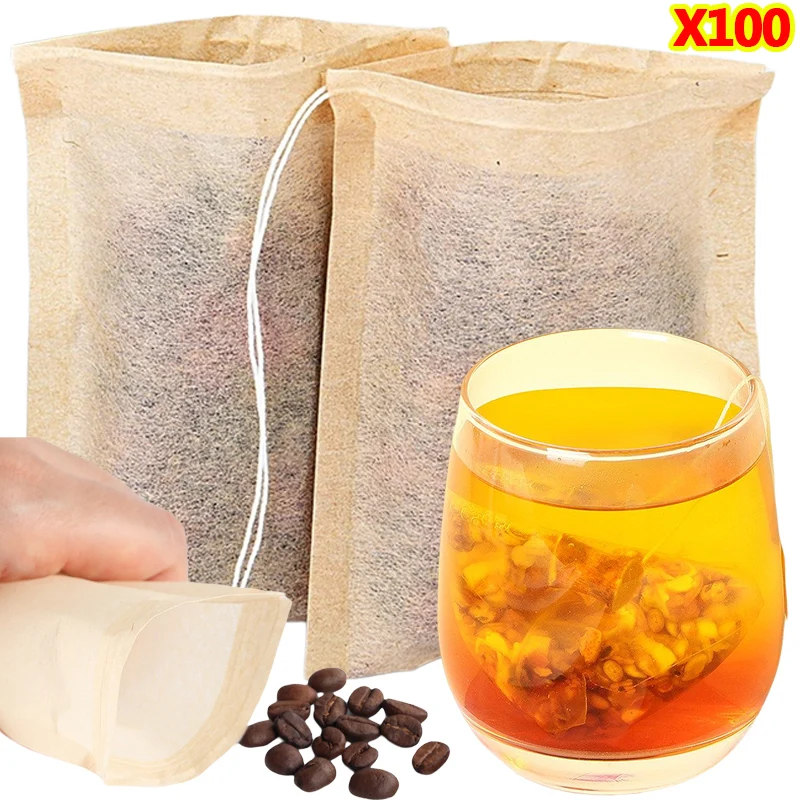 Coffee Tea And Bean Leaf - 100 Uds bolsitas de té con