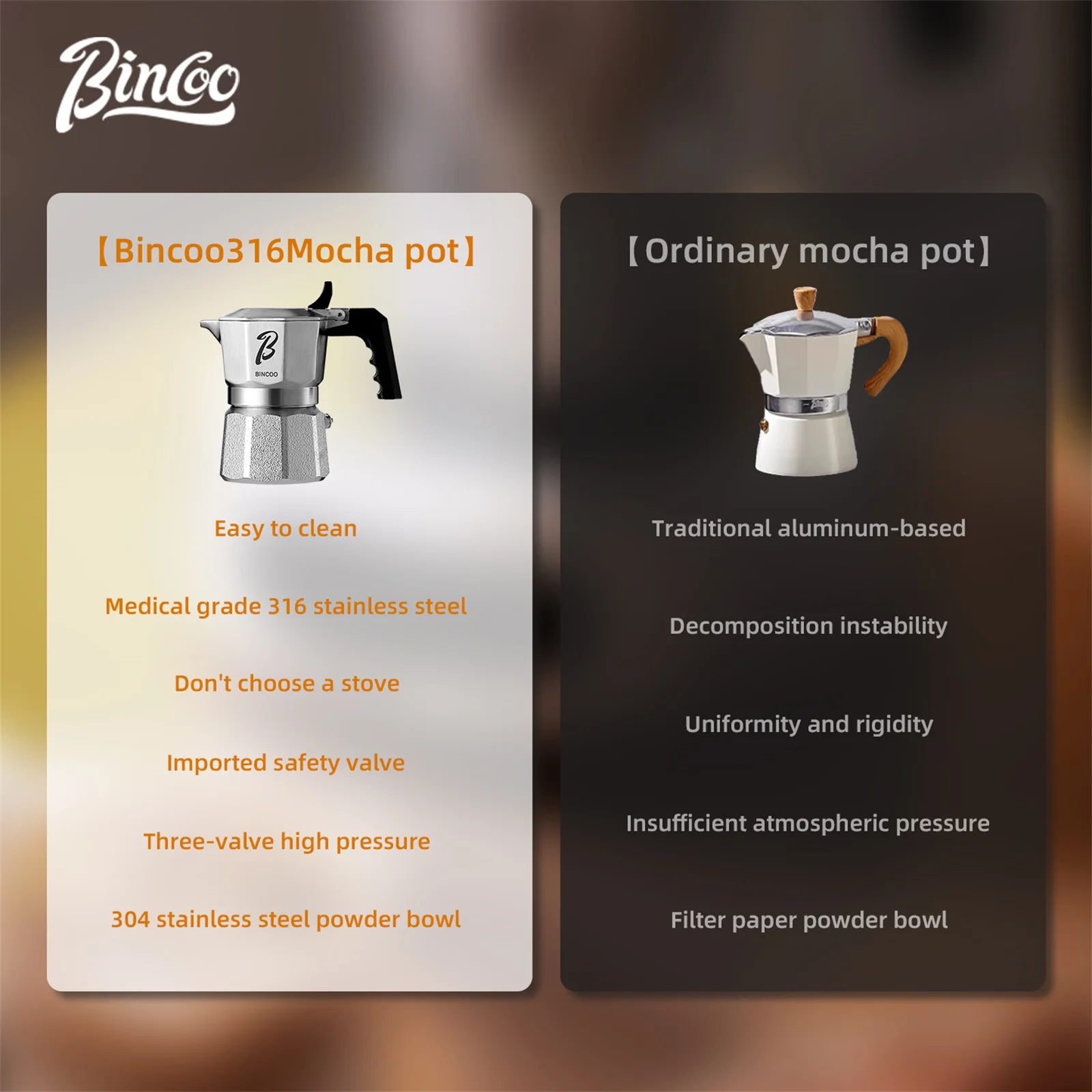 Bincoo-cafetera profesional Mi - Moka Pot Stove reseña y precio