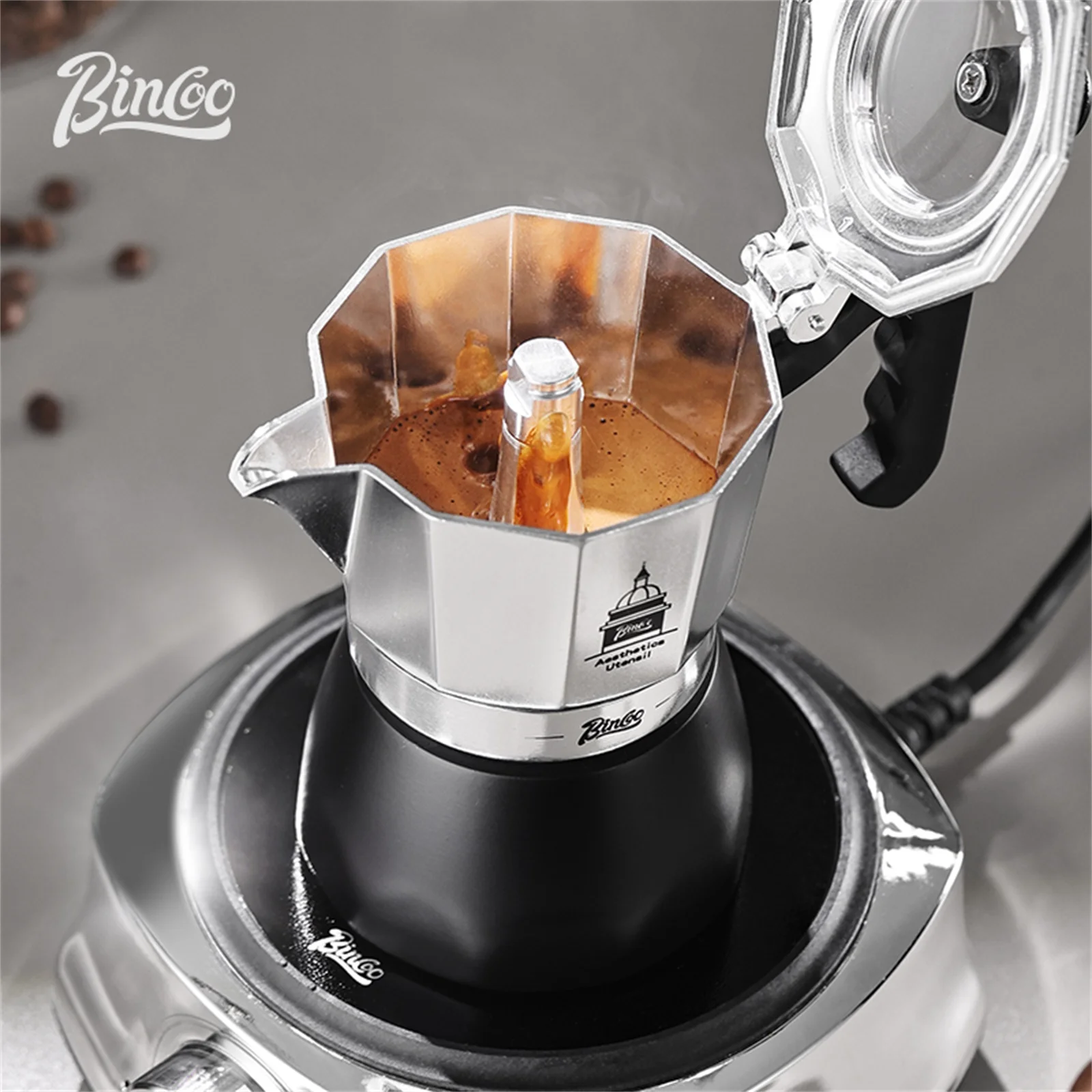 BINCOO Olla Moka de doble válv - Moka Pot Stove reseña y precio