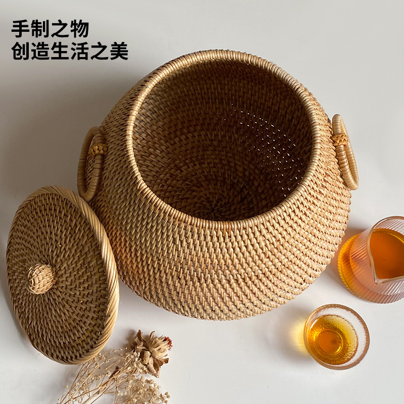 Mesa de centro redonda de ratá - Coffee Tea Vietnam reseña y precio