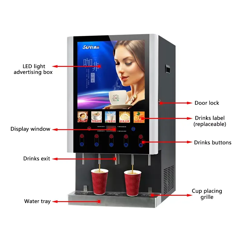 Máquina Expendedora de Café He - Coffee Tea Vending Machine For Office reseña y precio