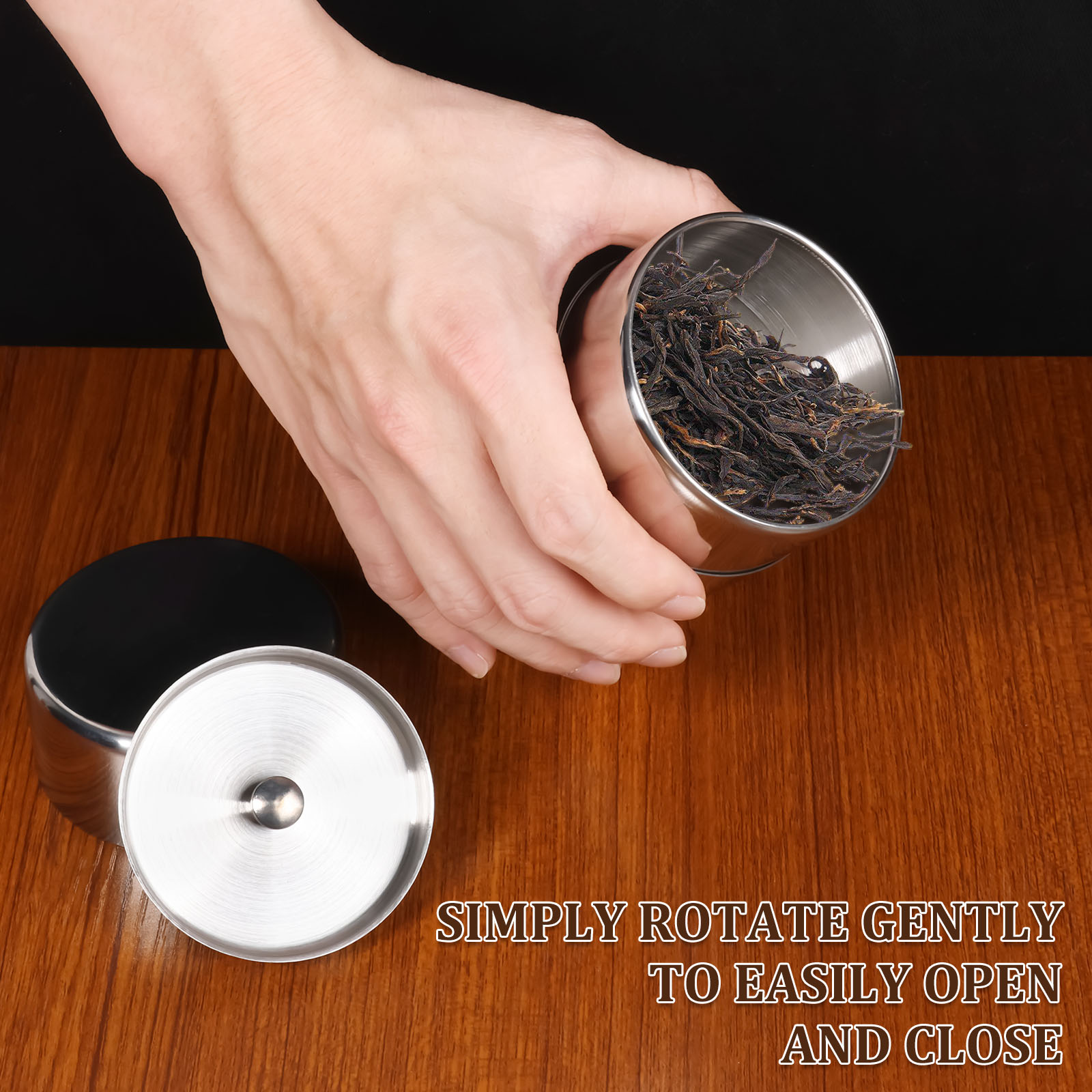 Latas de hojas de té de acero  - Coffee Tea And Bean Leaf reseña y precio