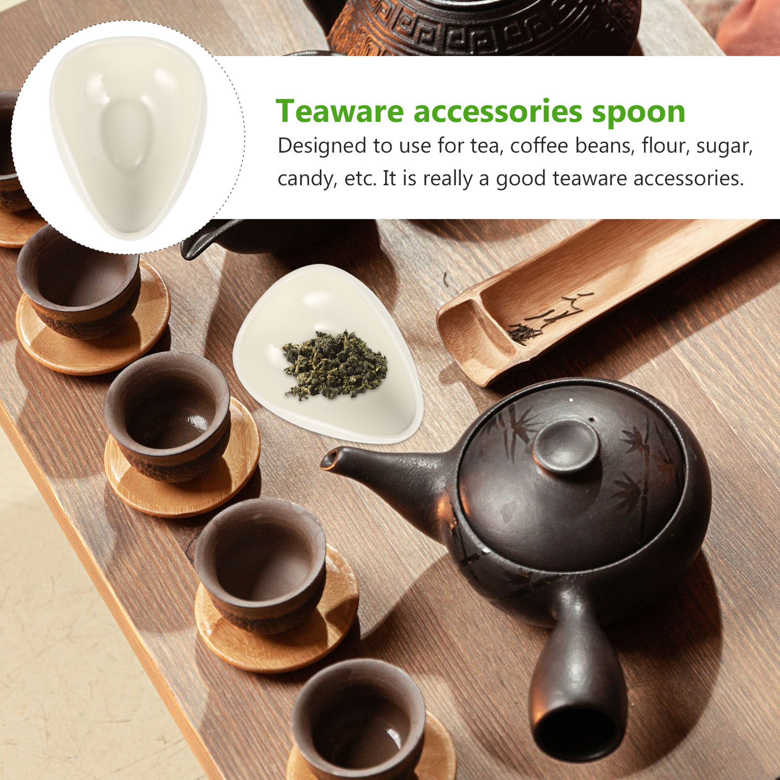 2 Cucharas de Cerámica para Té - Coffee Tea And Bean Leaf reseña y precio