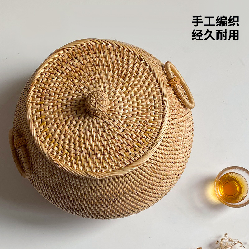Mesa de centro redonda de ratá - Coffee Tea Vietnam reseña y precio