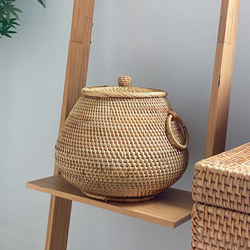Mesa de centro redonda de ratá - Coffee Tea Vietnam reseña y precio